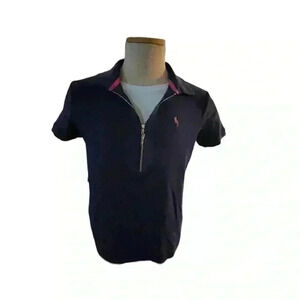Cappagallo blue 3/4 zip polo shirt